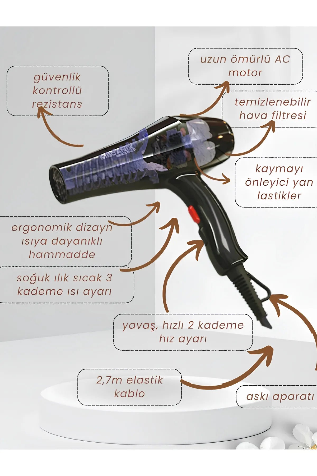 N'Pratik Prof 2500 Watt Profesyonel Saç Kurutma & Fön Makinesi